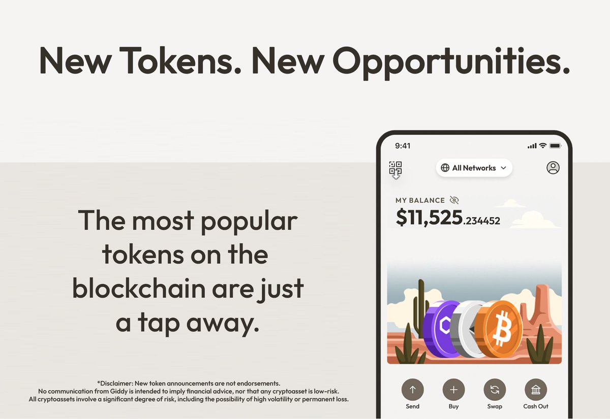 15 new tokens just landed in the Giddy app. ✨

Check out $RUNE (up 30% this week), $HT (up 17%), and many more new trending tokens, now fully tradable. 🤝