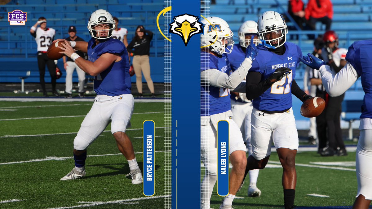 Morehead State Athletics (@msueagles) on Twitter photo .<a href="/MSUEaglesFB/">Morehead State Football</a> garnered 3 national awards Monday!
Bryce Patterson - FedEx Ground National Freshman of the Week
Kaleb Lyons - HM National Defensive Player of the Week
Eagles - HM National Team of the Week
Story: bit.ly/3QVM4Yr #SoarHigher .<a href="/MSUEaglesFB/">Morehead State Football</a> garnered 3 national awards Monday!
Bryce Patterson - FedEx Ground National Freshman of the Week
Kaleb Lyons - HM National Defensive Player of the Week
Eagles - HM National Team of the Week
Story: bit.ly/3QVM4Yr #SoarHigher