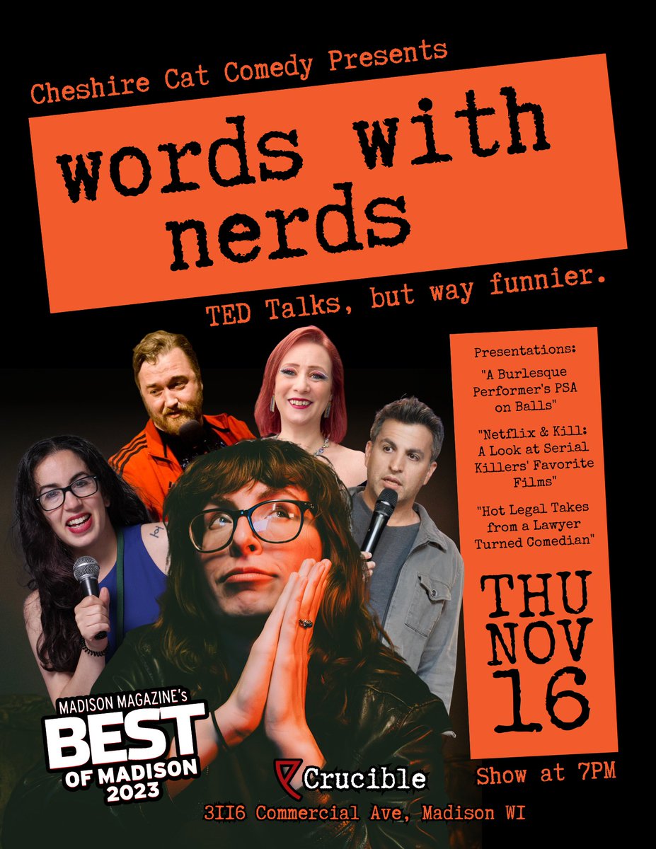 ccatcomedyco's tweet photo. Dense weekend coming up! Lots of fun shows, all with their own special twists 🙀 https://t.co/K8UQpxQZVa