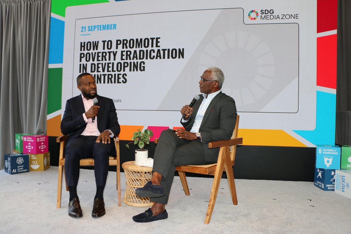Developing nations can leverage innovation to combat poverty. At SDG Media Zone: UNGA 78, Dr. Bosun Tijani, Minister, Federal Republic of Nigeria, & Kayode Akintemi, Arise News Channel discussed strategies for driving productivity, startups investments, & tech education. #SDGLive