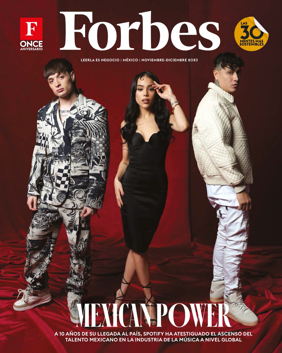 DANNA_Today's tweet photo. La princesa del pop latino @dannapaola encabeza la portada de la revista Forbes junto a Peso Pluma y Alemán; siendo reconocidos como los más grandes exponentes de la música en México a nivel global. https://t.co/13CAMVuJLX