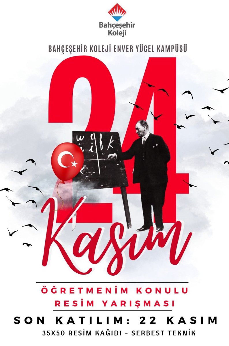 BahcesehirOrdu's tweet photo. Enver Yücel Kampüsü olarak İlkokul kademesinde ÖĞRETMENİM konulu resim yarışması düzenliyoruz. 
Öğrencilerden 1. Grup 1 ve 2. Sınıflardan, diğer grup ise 3 ve 4. Sınıflardan oluşacak ve kendi aralarında yarışacaklardır. 
Son başvuru : 22 Kasım https://t.co/W7bch5bgMI