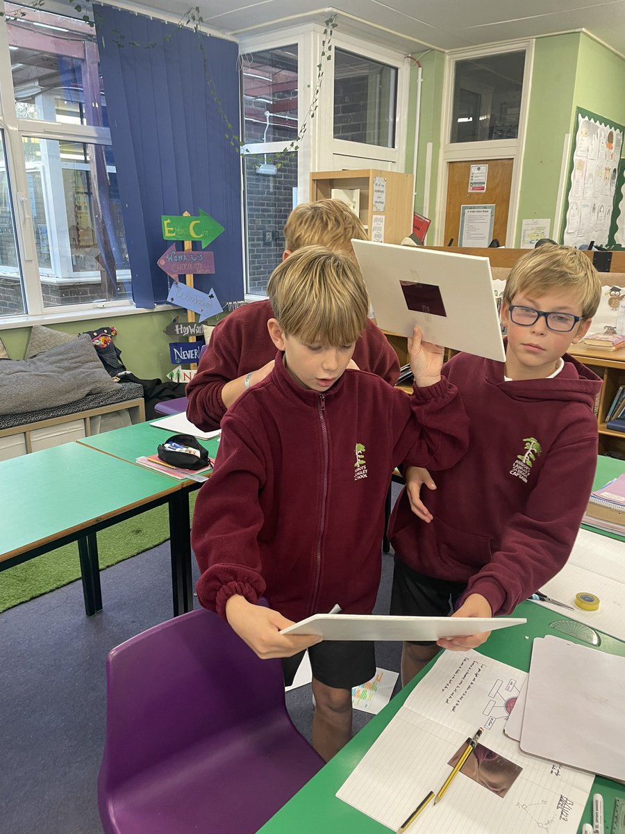 Investigating how light travels in straight lines and creating periscopes to help us see around corners 🪞<a href="/MissWilson95/">Miss Wilson</a> <a href="/AbbotsPrimary/">AbbotsLangleyPrimary</a>