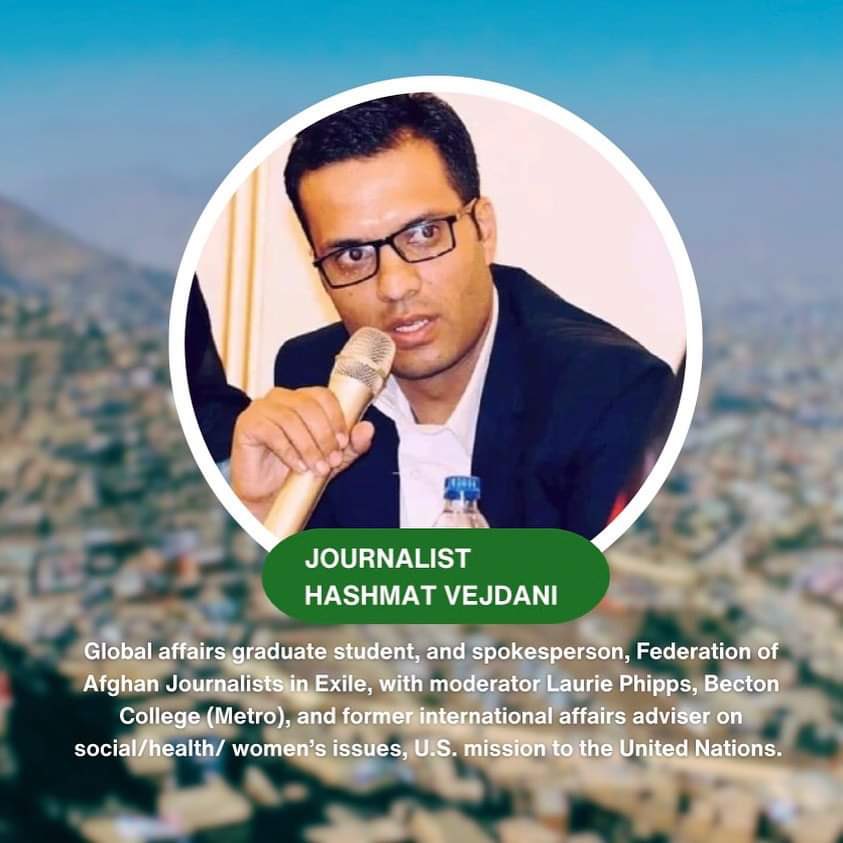 FajeAfghanistan's tweet image. Join us on November 15th, at 12pm for our first Human Rights Restrictions forum as our guest journalist  Hashmat Vejdani discusses Human Rights Restrictions in Afghanistan. Moderating this forum is our FDU Becton College (Metro) Laurie Phipps. #FDU #forumsession #humanrights