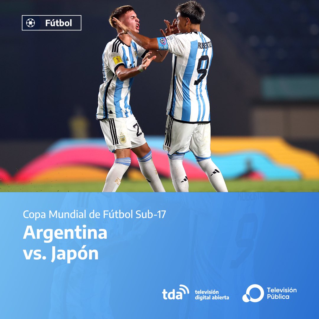Mundial Sub-17 Indonesia 2023 🏆

La Argentina se enfrenta a Japón en el segundo partido del grupo D 🇦🇷

Miralo por la <a href="/TV_Publica/">TVP</a> este martes desde las 8:30 hs. <a href="/tdaargentina/">Televisión Digital Abierta</a>