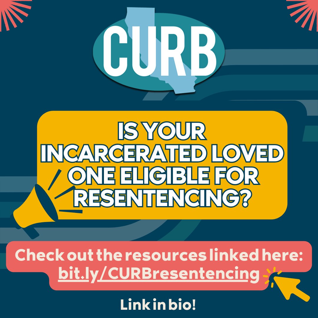 📣 @CURBprison &amp; EBC recently hosted 2 trainings designed to equip the loved ones of incarcerated folks with tools + information to determine eligibility for resentencing under the CA Racial Justice Act #RJA. 

Check out our resources: bit.ly/CURBresentenci… #CloseCAPrisons