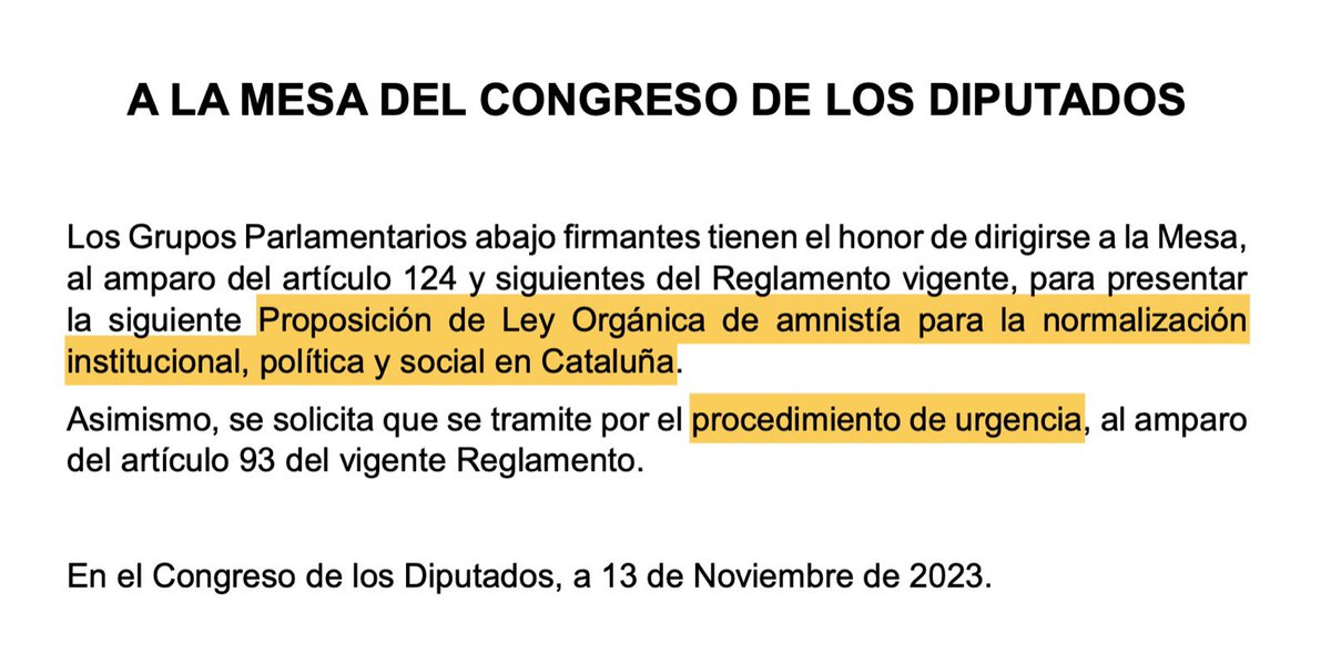 El PSOE se entrega a la propaganda separatista. Si se aprueba la ley de amnistía, entregará también al Estado.

Empiezan fuertes: declaran la "urgencia" de una gloriosa ley de convivencia que ellos mismos negaban hace semanas.

Va hilo sobre los mantras del texto conocido hoy🧵👇