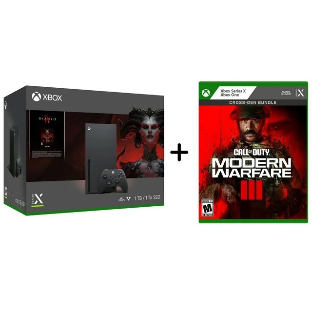 charlieINTEL's tweet photo. Xbox Series X + Diablo IV + Modern Warfare III is $489 at Walmart: https://t.co/y9ER9csUYp https://t.co/9LH14517h9