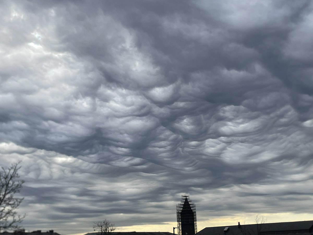 nicolecollinswx's tweet photo. Holy clouds! Asperitus clouds just spotted here in Ithaca! #nywx #coolclouds https://t.co/IMMjE5l16z