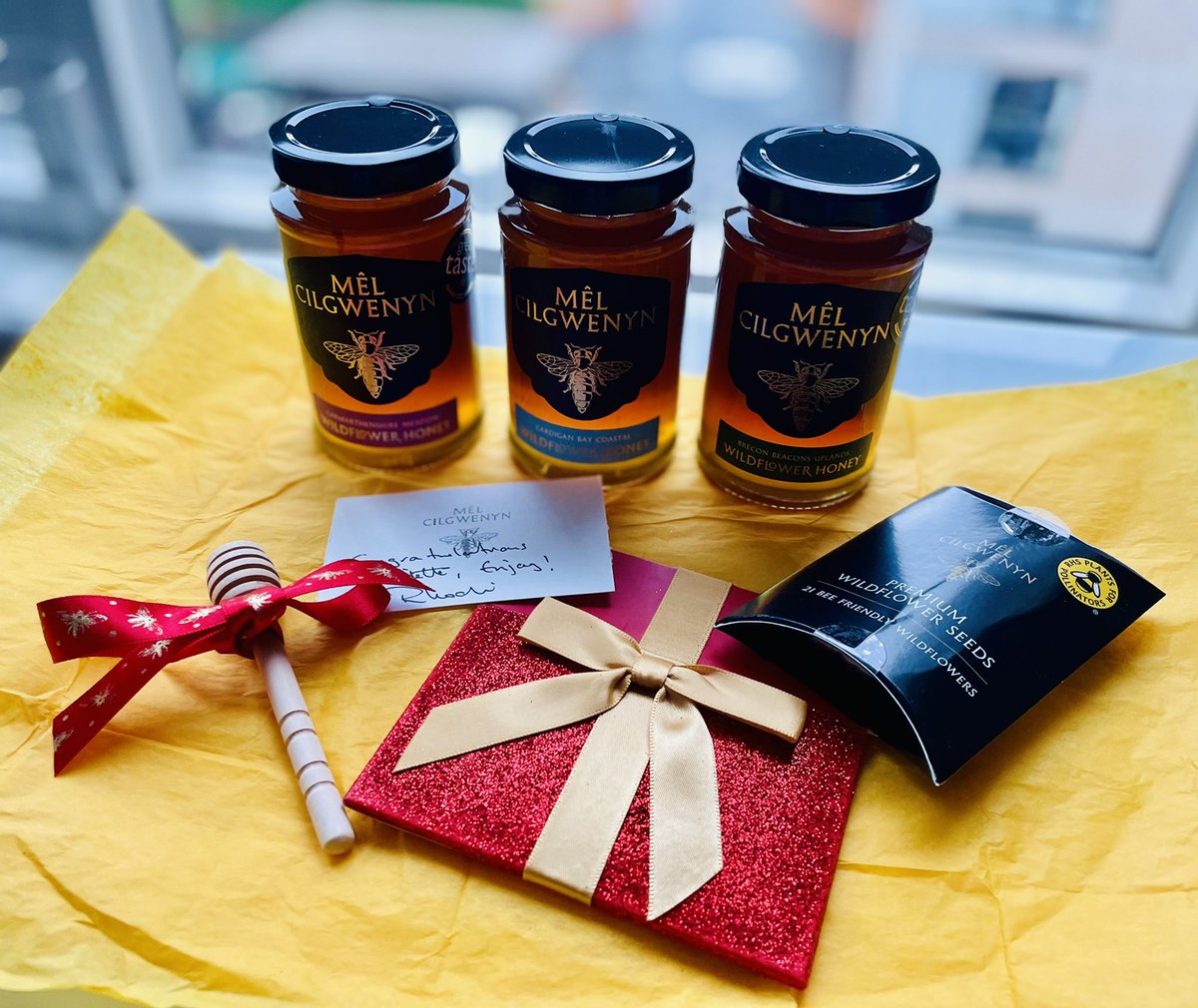SensitiveTravel's tweet photo. So wonderful to win some @Cilgwenyn honey 🍯 &amp; gifts recently! I use a fair amount of #rawhoney doing @MedicalMedium protocols &amp; was v pleased when I found an ethical local (ish) #Welsh beekeeper 🐝 last year. “Honey is written into our lineage. Who we are—our souls, our DNA.” AW https://t.co/nL3htZ5URC