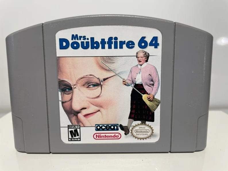 GamersPardise's tweet image. Now, this was such a classic
Mrs doubtfire 64 on the N64
Who played this one? Did you enjoy it?
#reprogramming #retrogamer #retrogames #gamers #GamersUnite #n64 #Nintendo