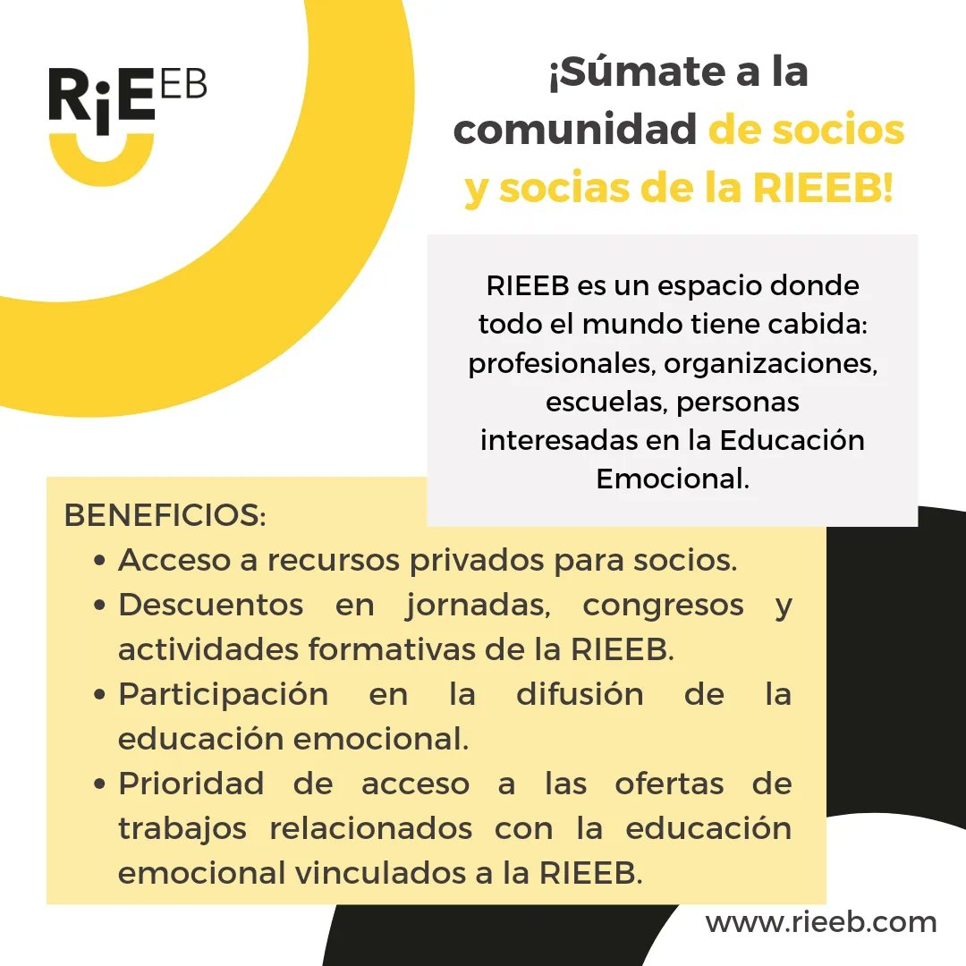 ¡Únete a nuestra comunidad de socios/as RIEEB!

#sociosrieeb #comunidadrieeb #educacionemocionalparaelmundo #bienestar #competenciasemocionales