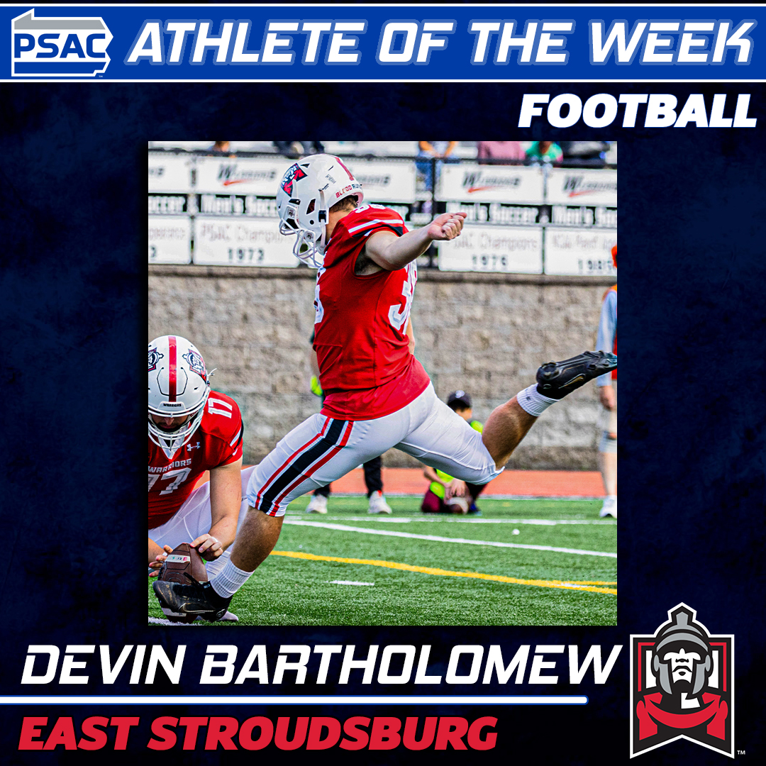 FOOTBALL: Your Eastern Division #PSACFB Athletes of the Week for Week 11!

Offense: Darryl Davis-McNeil, <a href="/KUGoldenBears/">Kutztown University Athletics</a> 
Defense: Mike Brewer, <a href="/ShipURaiders/">Shippensburg University Raiders</a> 
Special Teams: Devin Bartholomew, <a href="/ESUWarriors/">ESU Warriors</a> 

Full story: 🔗bit.ly/3uaV2rX

#PSACProud