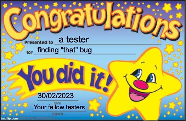 congrats testers everywhere
