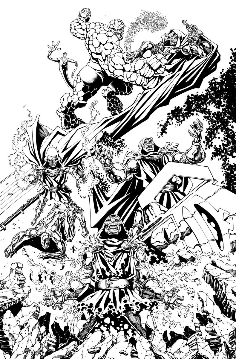 Working hard at bringing you all my best. Here’s my latest from the big red mouse. #drdoom #fantastic4 #silversurfer #galactus #marvel #marvelcomics