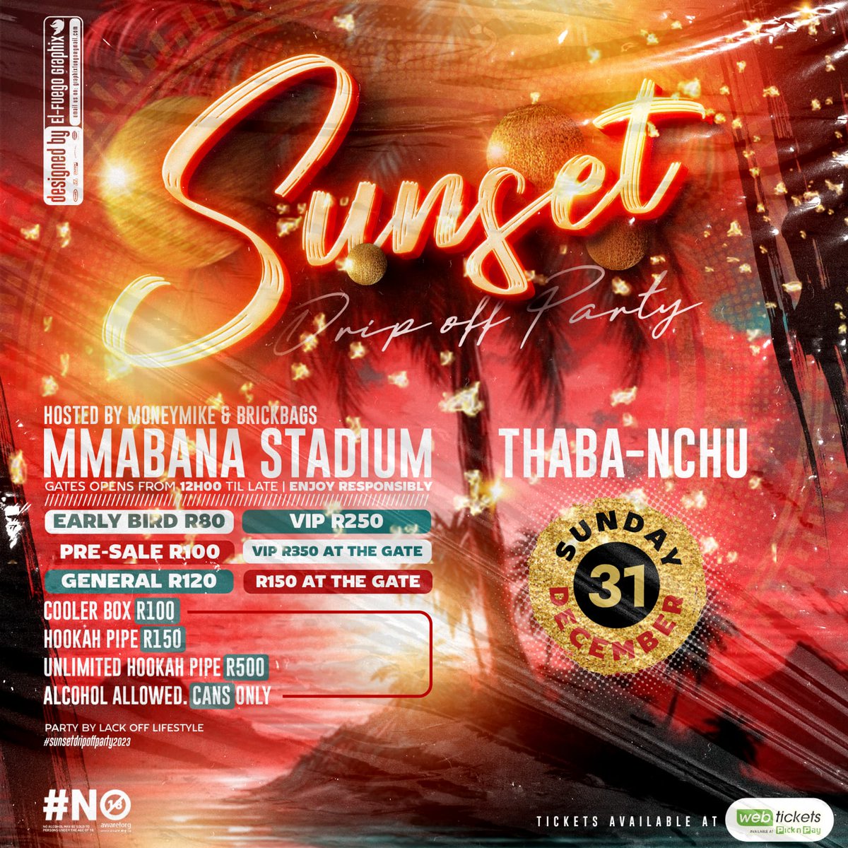 BagBrick's tweet photo. 31 December Thaba Nchu
Tickets at Webtickets https://t.co/dZDx0q76Ue