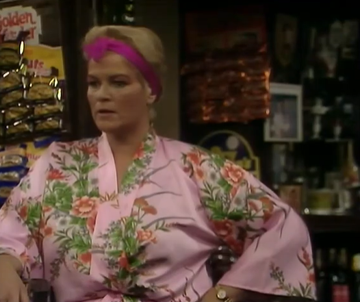 EarringsofPat's tweet photo. Episode 342: 17 May 1988. Earrings behind the bar! #135 #EarringsofPat #Eastenders https://t.co/k8vT87jrzN