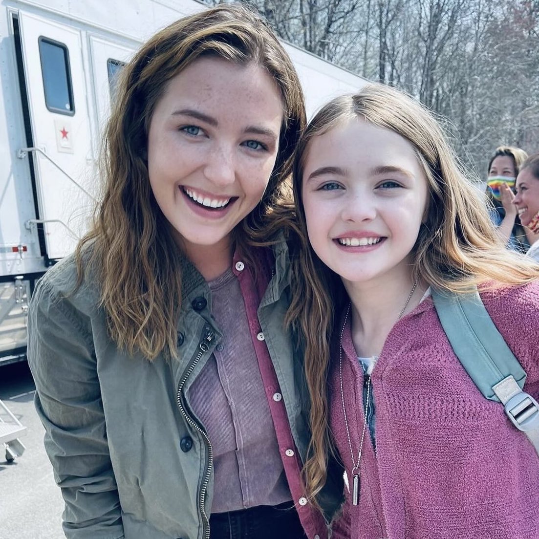 Ross Marquand, Anabelle Holloway and Tess Cline behind the scenes of the alternative 11x24 ending #TWDFamily #TheWalkingDead