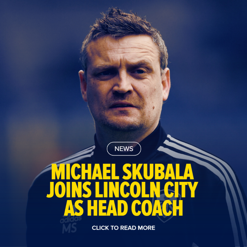 LUFC's tweet photo. 📰 #LUFC can confirm Michael Skubala has joined League One side Lincoln City, as their new head coach