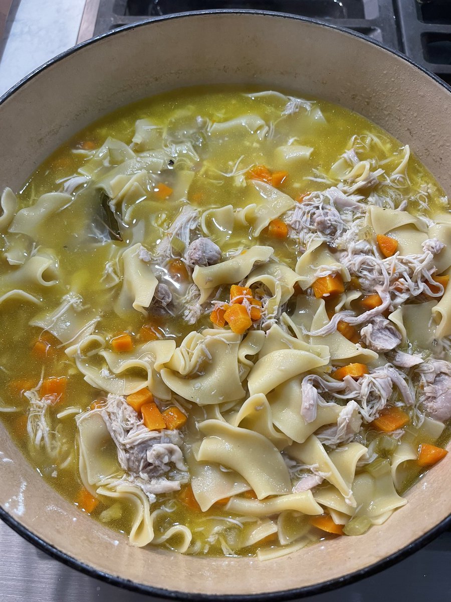 Two of my babies have the flu 🥺😰.  So mama does what she do: #ChickenNoodleSoup #southernmamascook #feedyoursoul❤️