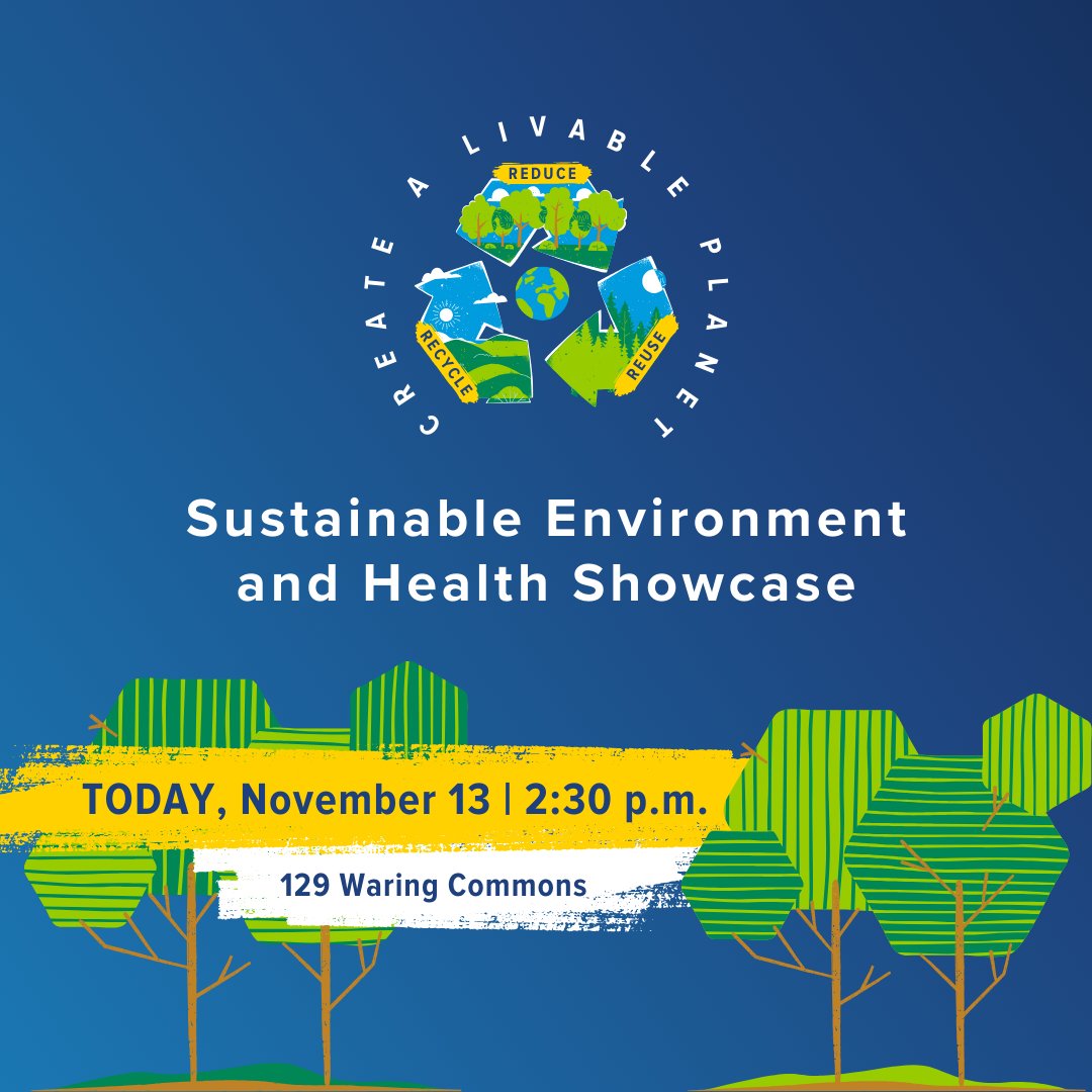 Penn State College of the Liberal Arts (@psuliberalarts) on Twitter photo Learn more about <a href="/PSULiberalArts/">Penn State College of the Liberal Arts</a>’ theme, Moments of Change: Creating a Livable Planet, and various perspectives on #Sustainability by attending the Sustainable Environment and Health Showcase TODAY at 2:30 p.m. in 129 Waring Commons. <a href="/penn_state/">Penn State</a>
events.la.psu.edu/event/calp-seh… ♻️💚🌱 Learn more about <a href="/PSULiberalArts/">Penn State College of the Liberal Arts</a>’ theme, Moments of Change: Creating a Livable Planet, and various perspectives on #Sustainability by attending the Sustainable Environment and Health Showcase TODAY at 2:30 p.m. in 129 Waring Commons. <a href="/penn_state/">Penn State</a>
events.la.psu.edu/event/calp-seh… ♻️💚🌱