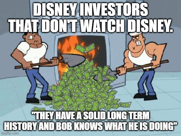 Imma be ghosting on Discord for next two weeks, got set back by a few unexpected events.  

In the meantime, meme I made as #Disney share price going up after #TheMarvels📷 is hilarious. Is losing money a #kink of some kind? Most likely I guess in🤡world.