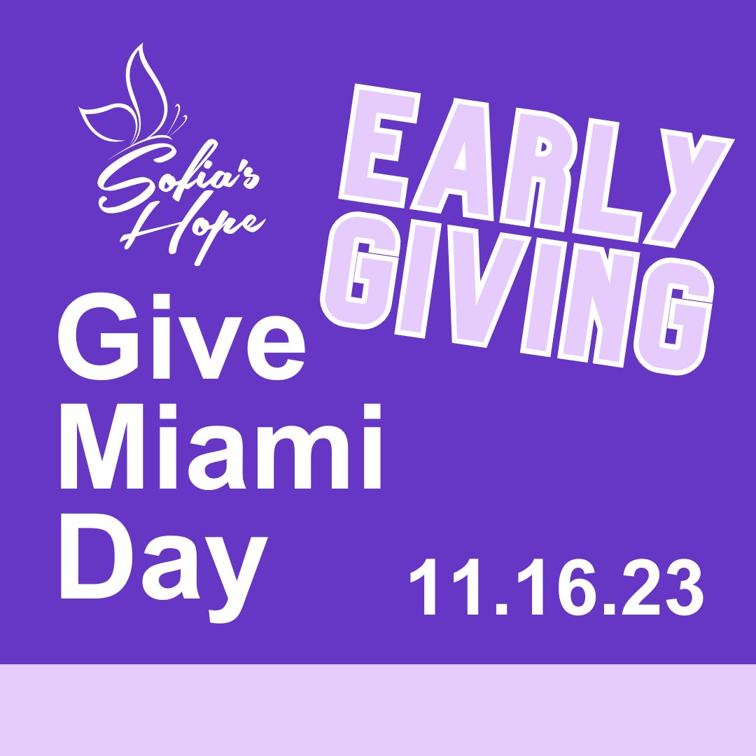 Give Miami Day is set for Thursday, November 16th, with early giving starting TODAY!  

This year promises to be the largest one-time fundraising event in Miami-Dade County, and we are proud to be one of thousands of nonprofits raising money to support the community through our m