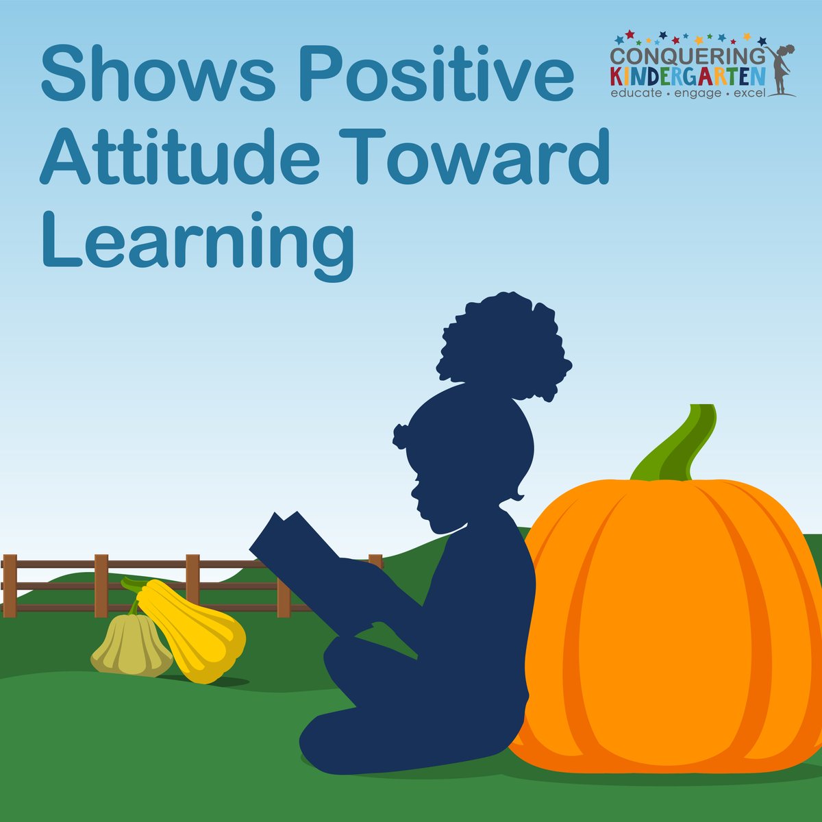 It is exciting to learn new things, and “Shows a Positive Attitude Toward Learning” is one of the 14 social &amp; emotional skills on the <a href="/PHLschools/">Philadelphia Schools</a> #kindergarten report card. Learn more: conqueringkindergarten.org/the-14-skills/ #ConquerKindergarten