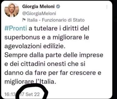 @FratellidItalia In merito al superbonus, la coerenza di #Meloni_Inadeguata