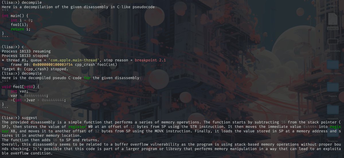 ant4g0nist's tweet image. Okay, now Polar supports @Ollama_ai.
 
What that means? Now we can get up and running `Polar` with large language models, &quot;LOCALLY&quot;. &amp;lt;-- privacy++.

You can work on debugging your bugs/exploits with AI + LLDB + LLAMA

#lldb #ollama