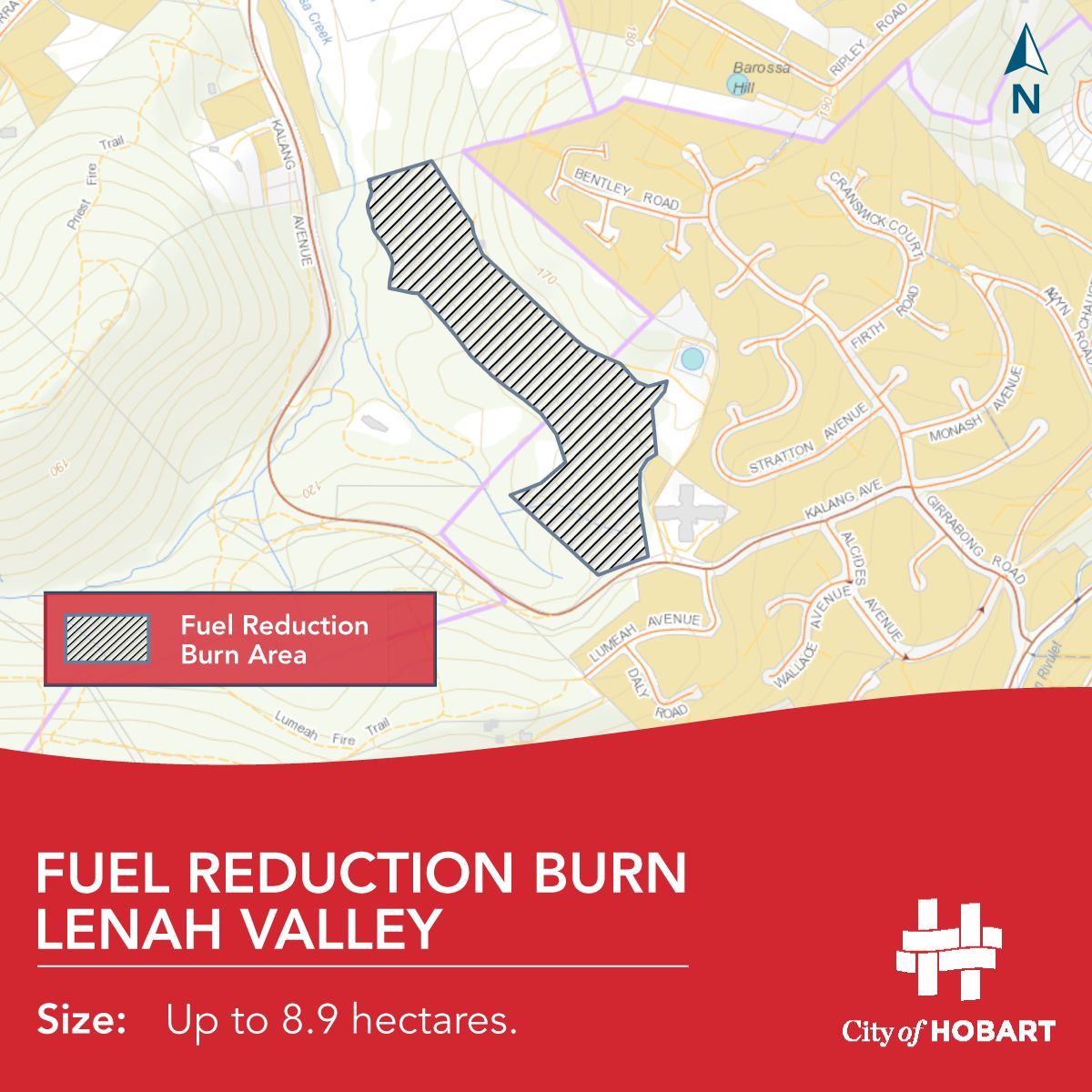 We plan to carry out a fuel reduction burn in Lenah Valley today, Tuesday 7 November. Some smoke may be produced, but we will make every effort to minimise the impact on nearby areas. For more information about this burn read our Burn Alert: bit.ly/BurnAlertLenah…