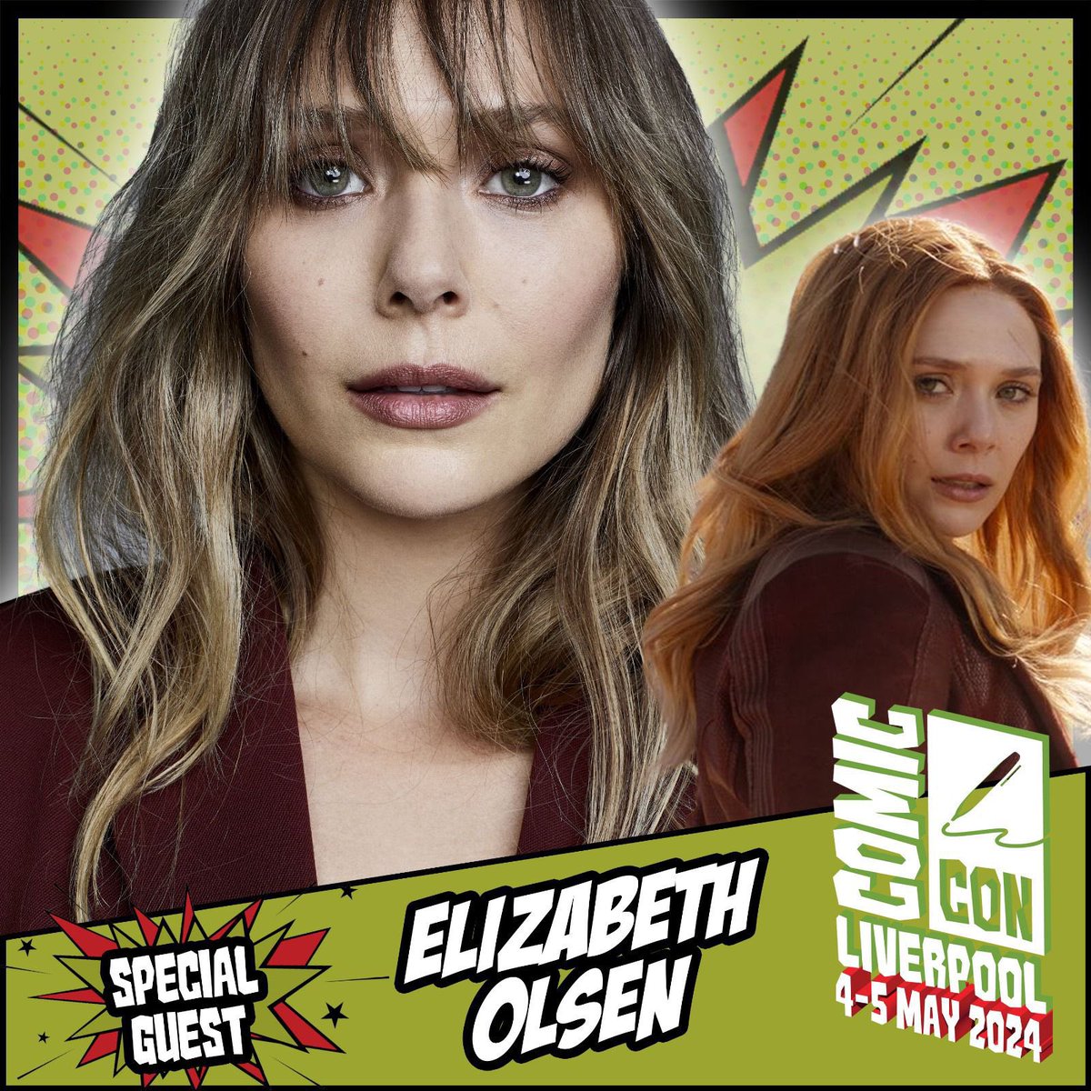 Elizabeth Olsen will be attending Comic Con Liverpool on May 4-5 2024!