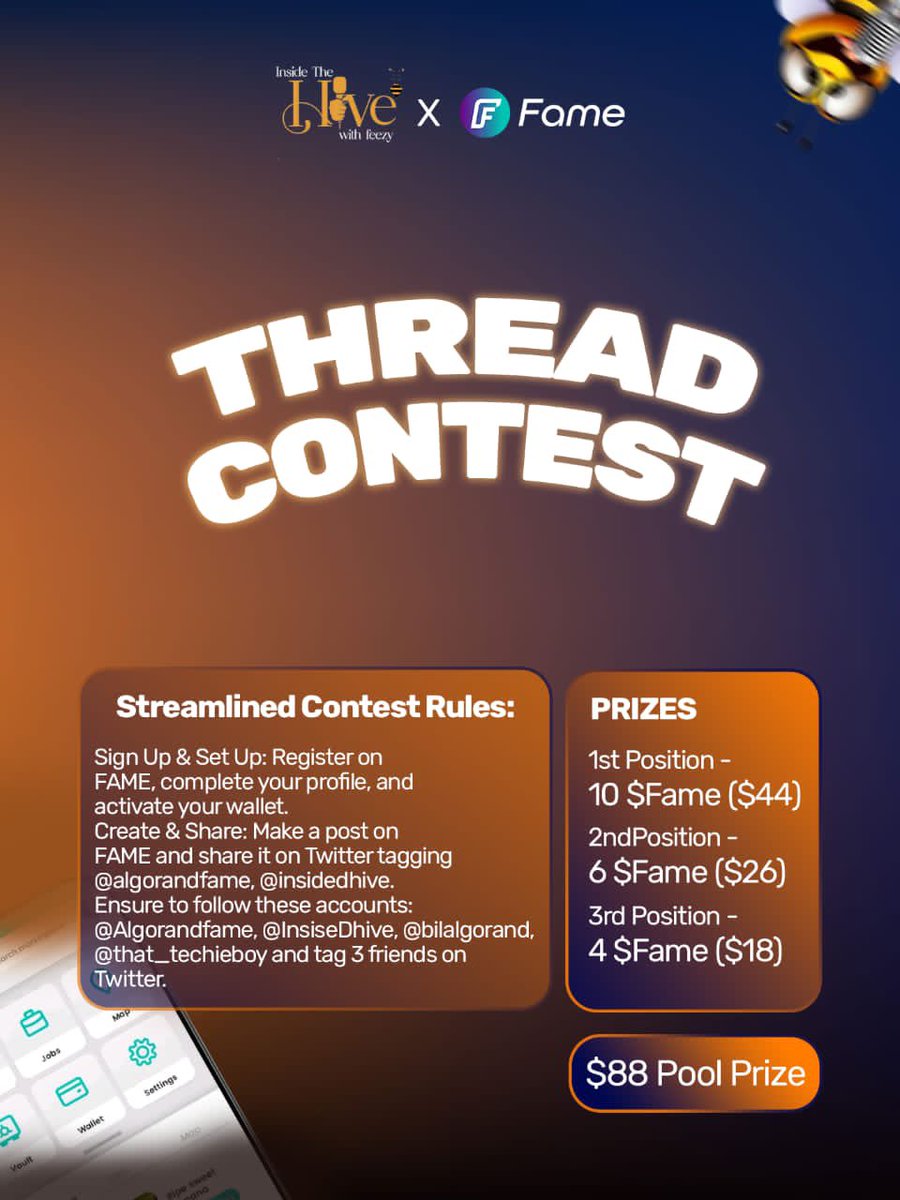 Feezy🔺(♟️💜) (@that_techieboy) on Twitter photo 🎁 THREAD CONTEST 🎁
Fully Sponsored by @algorandFAME 
How to Enter:
• Follow the instructions in the image below 
• Like and RT this tweet 
• RT my pinned post. 🎁 THREAD CONTEST 🎁
Fully Sponsored by @algorandFAME 
How to Enter:
• Follow the instructions in the image below 
• Like and RT this tweet 
• RT my pinned post.