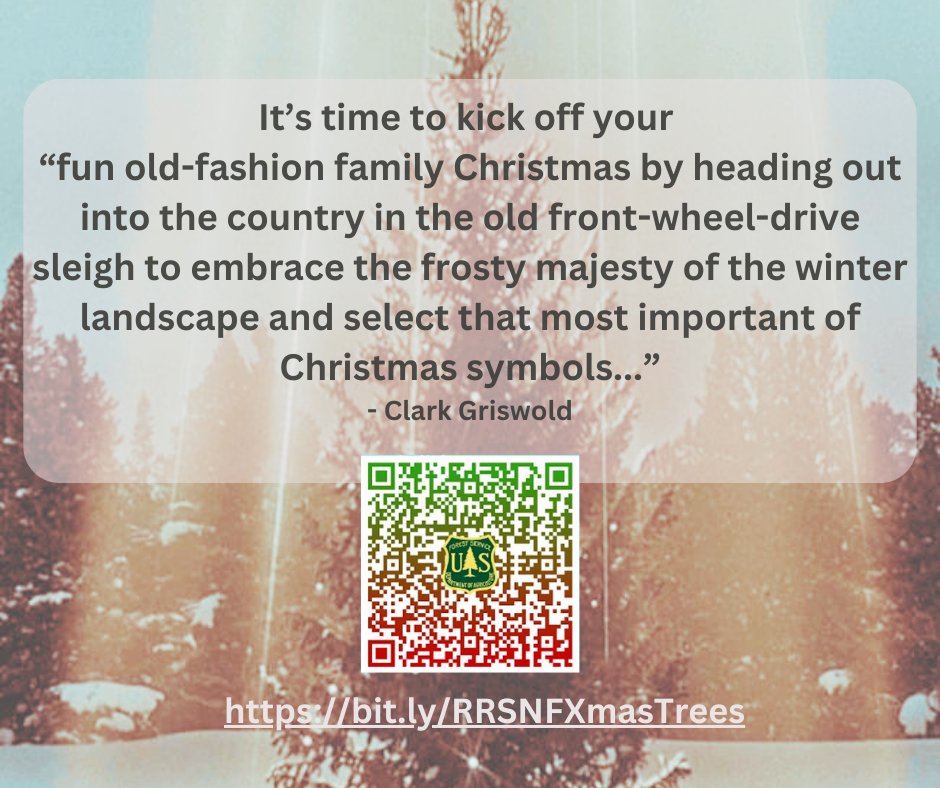 It's that time of year! If a fresh-cut Christmas Tree is part of your holiday tradition, visit bit.ly/RRSNFXmasTrees or scan the QR code to find out where you can get permits and download maps to find The Perfect Tree.