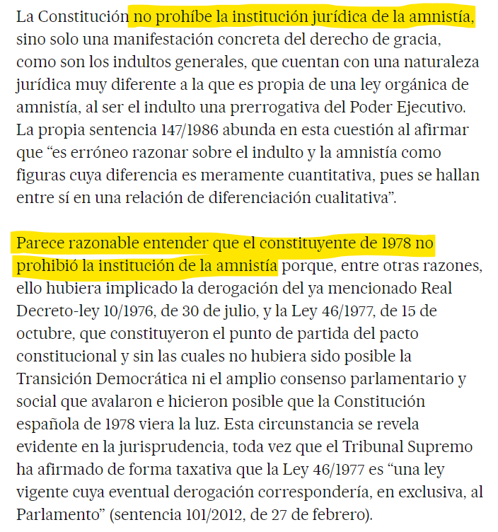 JorgePay1's tweet photo. [19] Prohibición de la amnistía en la #CE1978
La CE no prohíbe la amnistía, sino solo una manifestación concreta del derecho de de gracia, como son los indultos generales...
⬇️⬇️ https://t.co/XwWWFRwYla