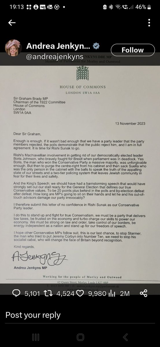 This letter is from a former Parliamentary Under Secretary of State for Skills, Further and Higher Education. If any English teachers follow me, I would like to see your critique on the standard of writing.