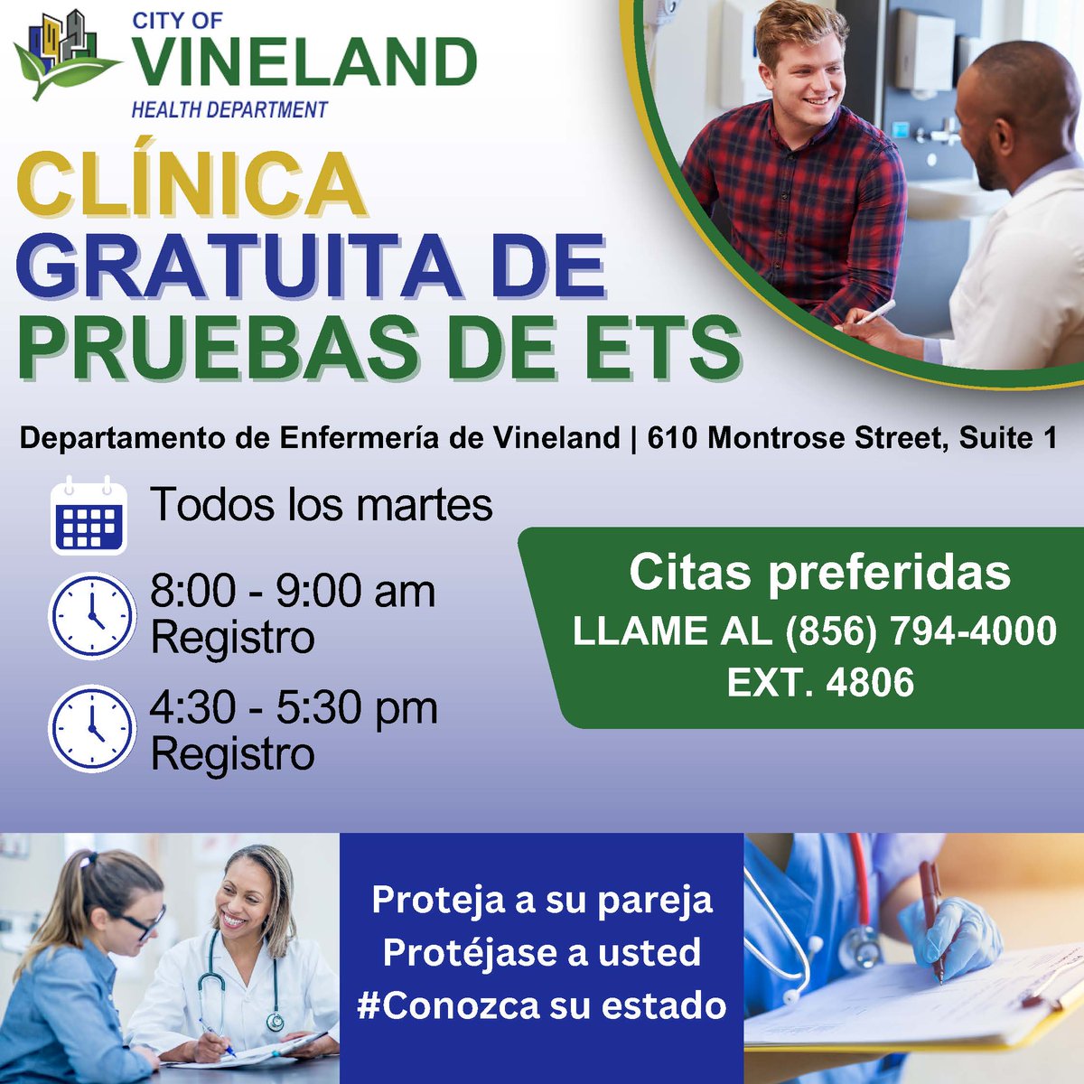 Vineland Public Health Nurses STD Clinic Schedule. #getyourselftested #vineland #publichealth #stdtested #protectyourself #knowyourstatus