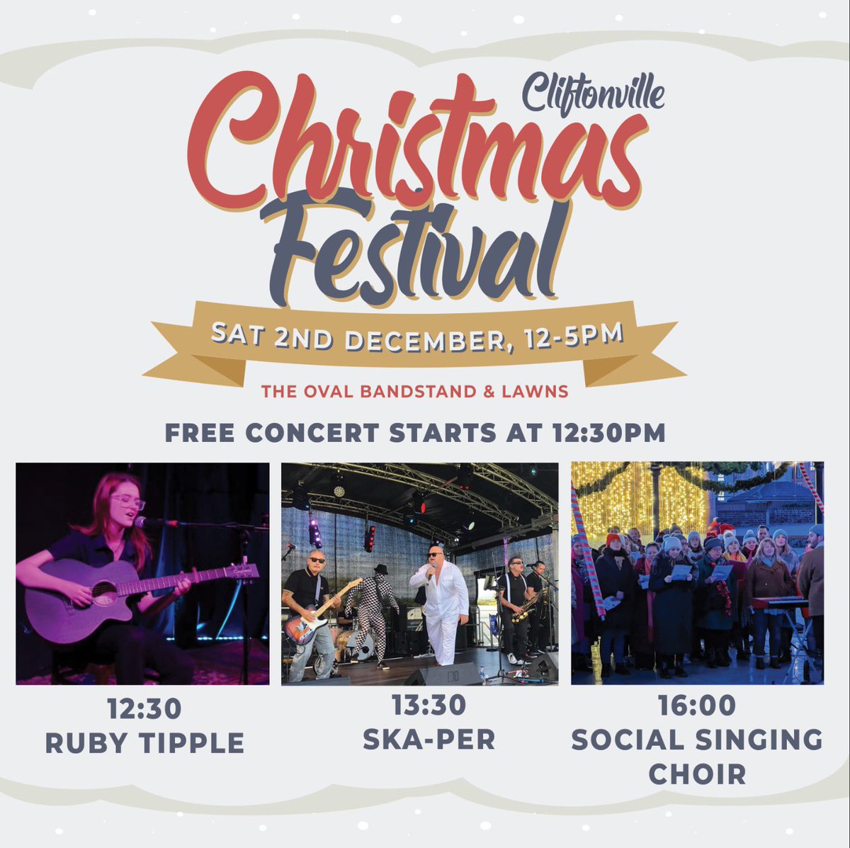 🎄🌟✨ Get ready to jingle all the way at the Cliftonville Christmas Festival! 🎶 Join us for a day of merry music and festive fun! 🎅🎁 Let's make this a Christmas to remember! ✨ #CliftonvilleChristmas #FestiveFun #Margate #Cliftonville #Thanet #Ska #TheOvalBandstand #Ramsgate