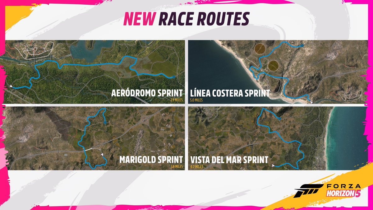 ForzaHorizon's tweet image. New Race Routes mean new Horizon Open races and new #EventLab starting points. Are the new routes a breath of fresh air?