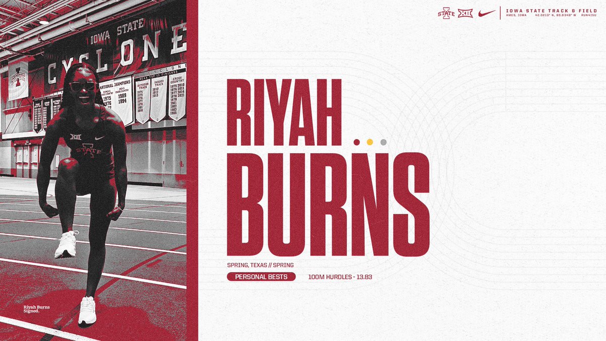 Welcome to the family, Riyah!

‣ Texas 6A State Championship 100mH Bronze Medalist 
‣ 100m Hurdles PR // 13.83

#Hurdle4ISU