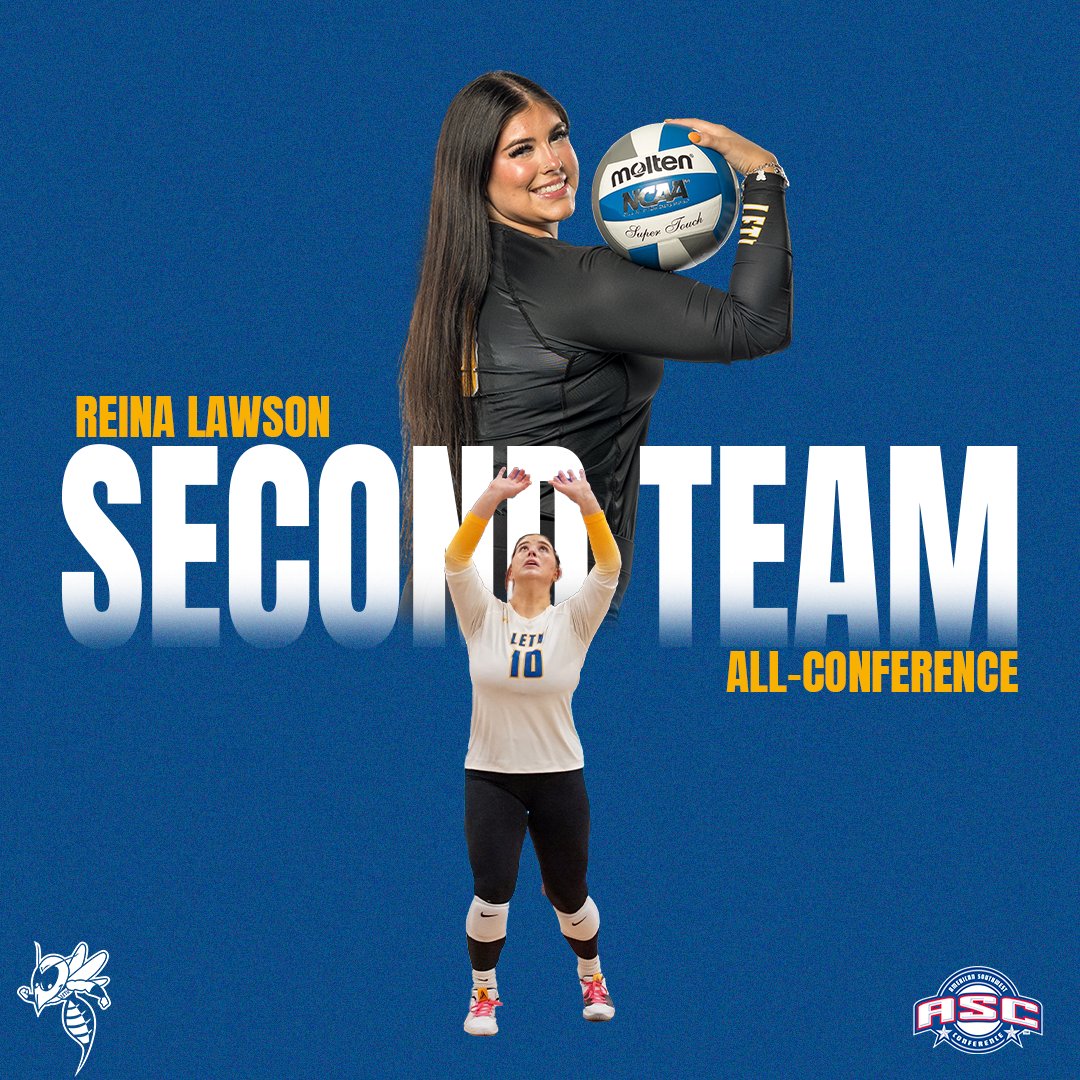 🏆 ALL-ASC SECOND TEAM Reina Lawson ➡️ Led ASC in a/s (7.90) ➡️ Career-high 50 assists in a match ➡️ 5th most assists in a season (830) ➡️ First career All-ASC selection #LeTourneauBuilt #d3vb