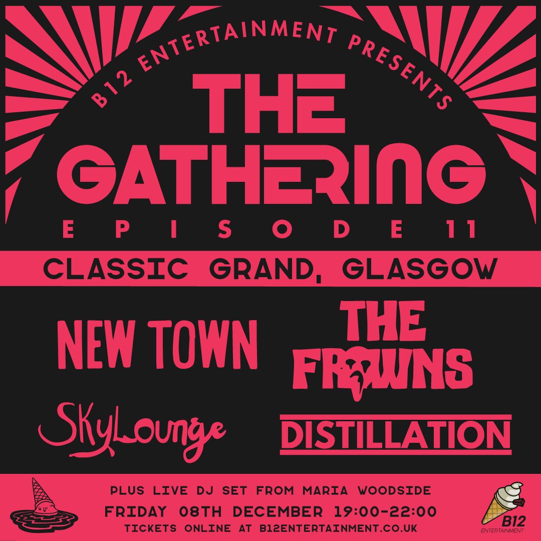 Pleasure to announce we will be playing the classic grand on December 8th as part of the gathering series by @B12Ent_ Our new tune comes out the week before, so head down to our last gig of the year to celebrate the release! Ticket link in bio- The Frowns :(
