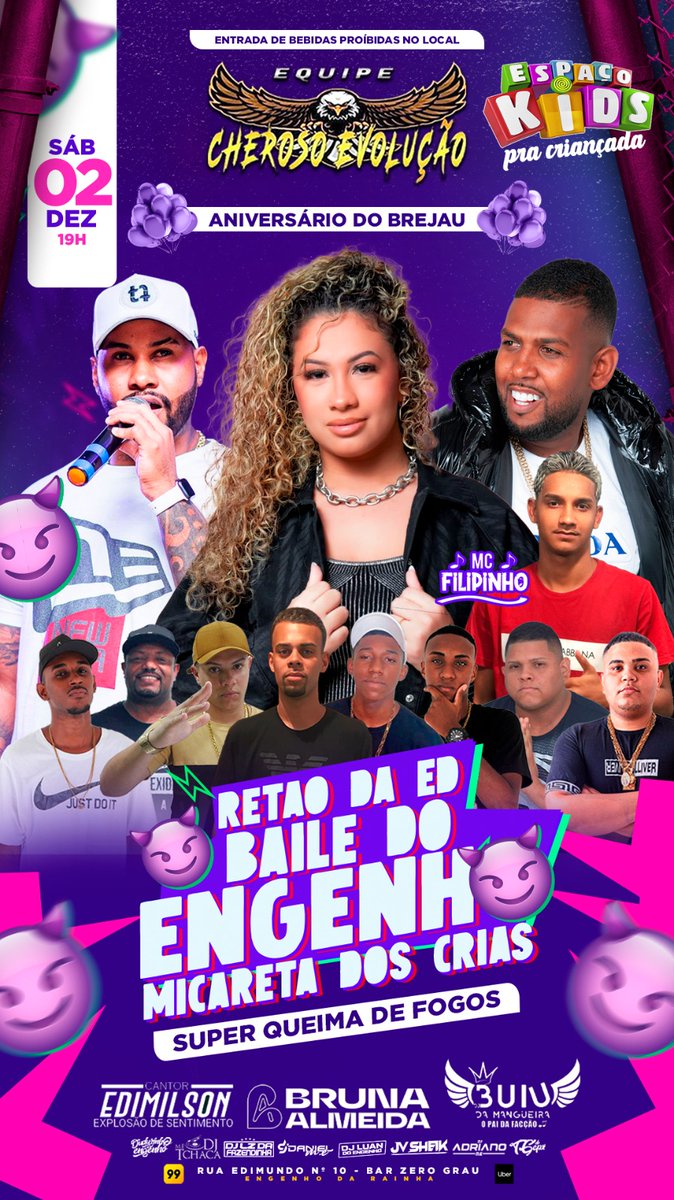Dia 2 de dezembro tem :

Bruna Almeida🎤
Edmilson 🎤
Dj buiu da mangueira 💚🩷

Tudo no retão da Ed 👨🏻‍🏫🐶🥳