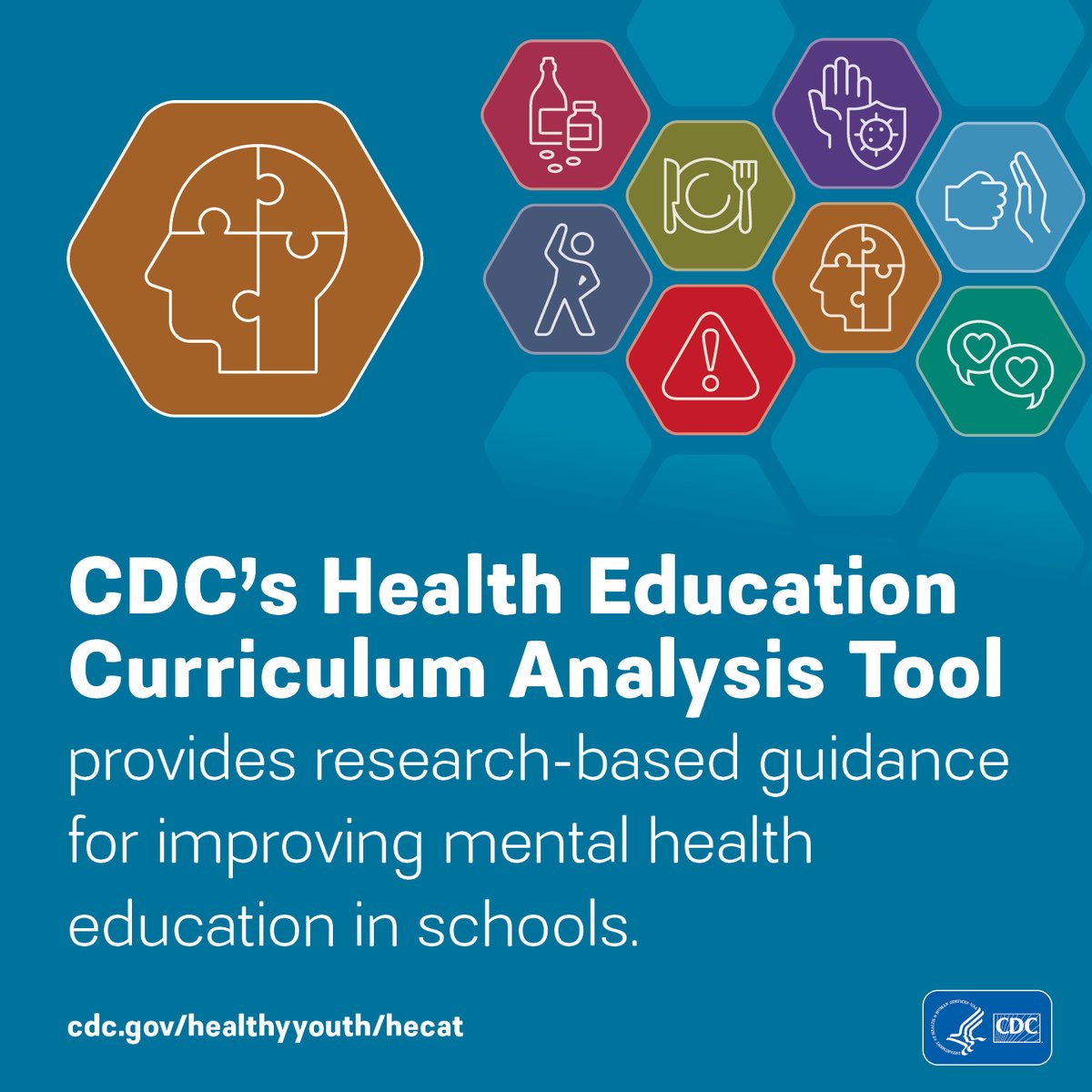 Schools play a critical role in promoting the mental health of students through health education. CDC’s Health Education Curriculum Analysis Tool provides research-based guidance for improving mental health education in schools. #AEW2023 bit.ly/3CCiNK0