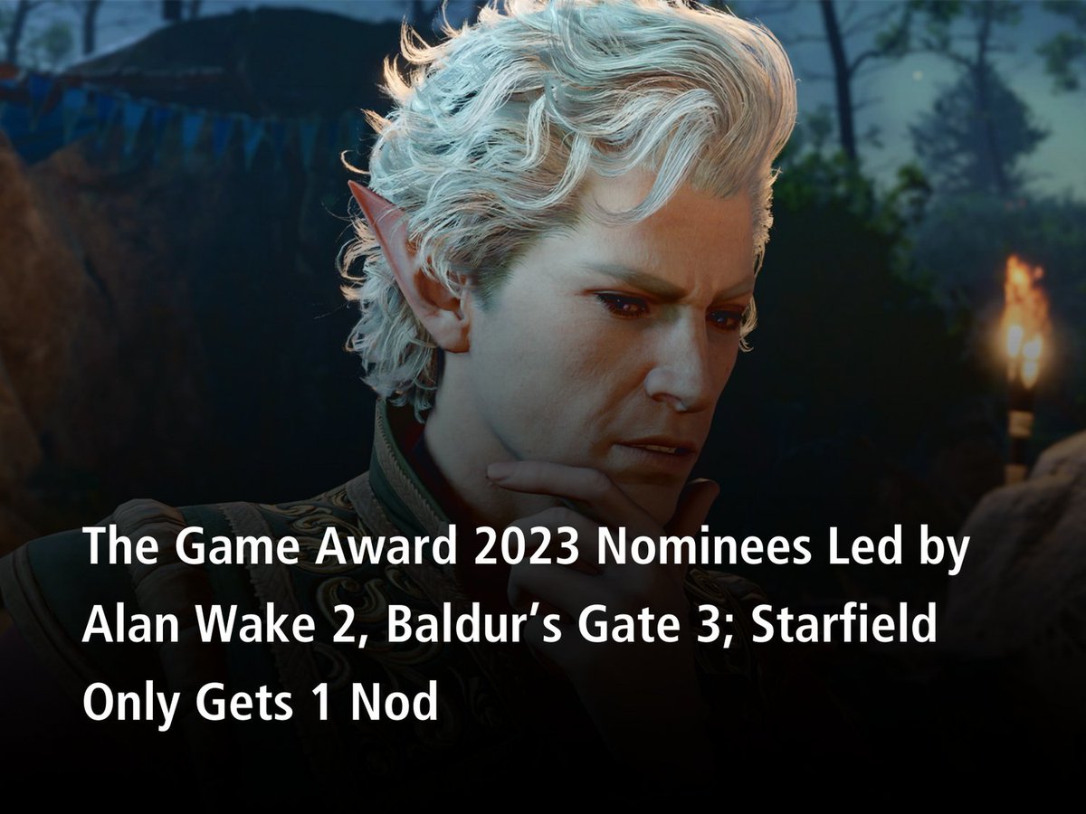 Nominations for the Game Awards 2023 are dominated by Alan Wake 2 and  Baldur's Gate 3