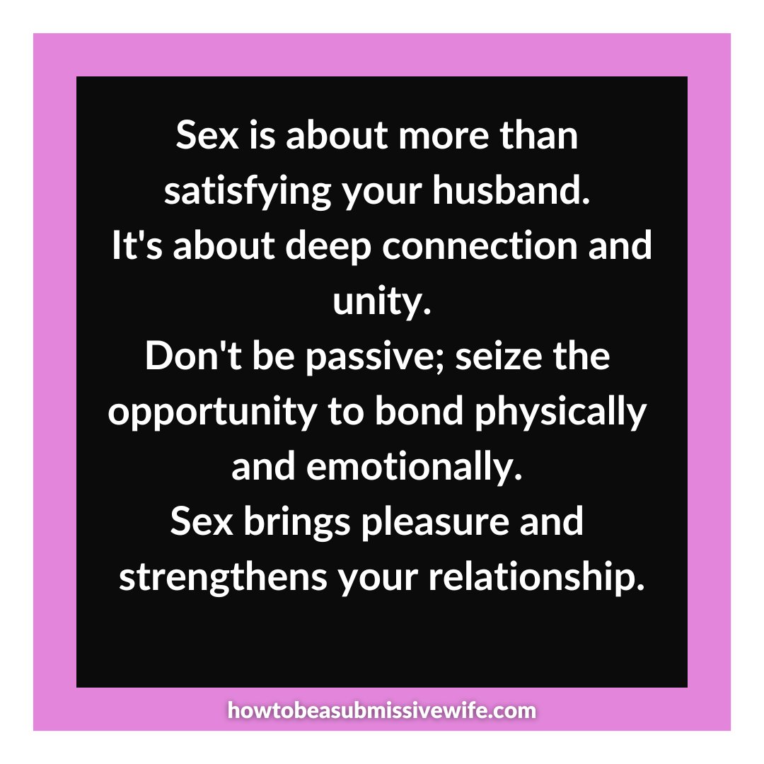 Sex is about more than satisfying your husband. It's about deep connection and unity. Don't be passive, seize the opportunity to bond physically and emotionally. Sex brings pleasure and strengthens your relationship.
#IntimacyMatters #BondingTime