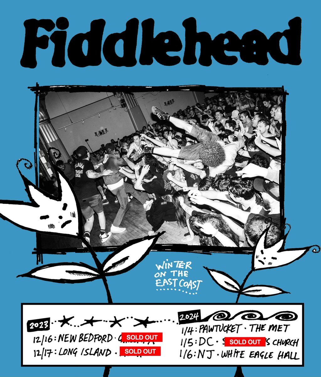 Winter shows with many great bands! If you missed New Bedford and LI tickets, you can come out to RI or Jersey City show! linktr.ee/fiddleheadusa