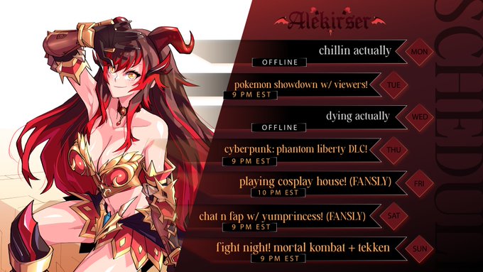 MY SCHEDULE FOR THIS WEEK! (NOV 13 - 19)

art by indra_ad https://t.co/Xfs69KT6BW