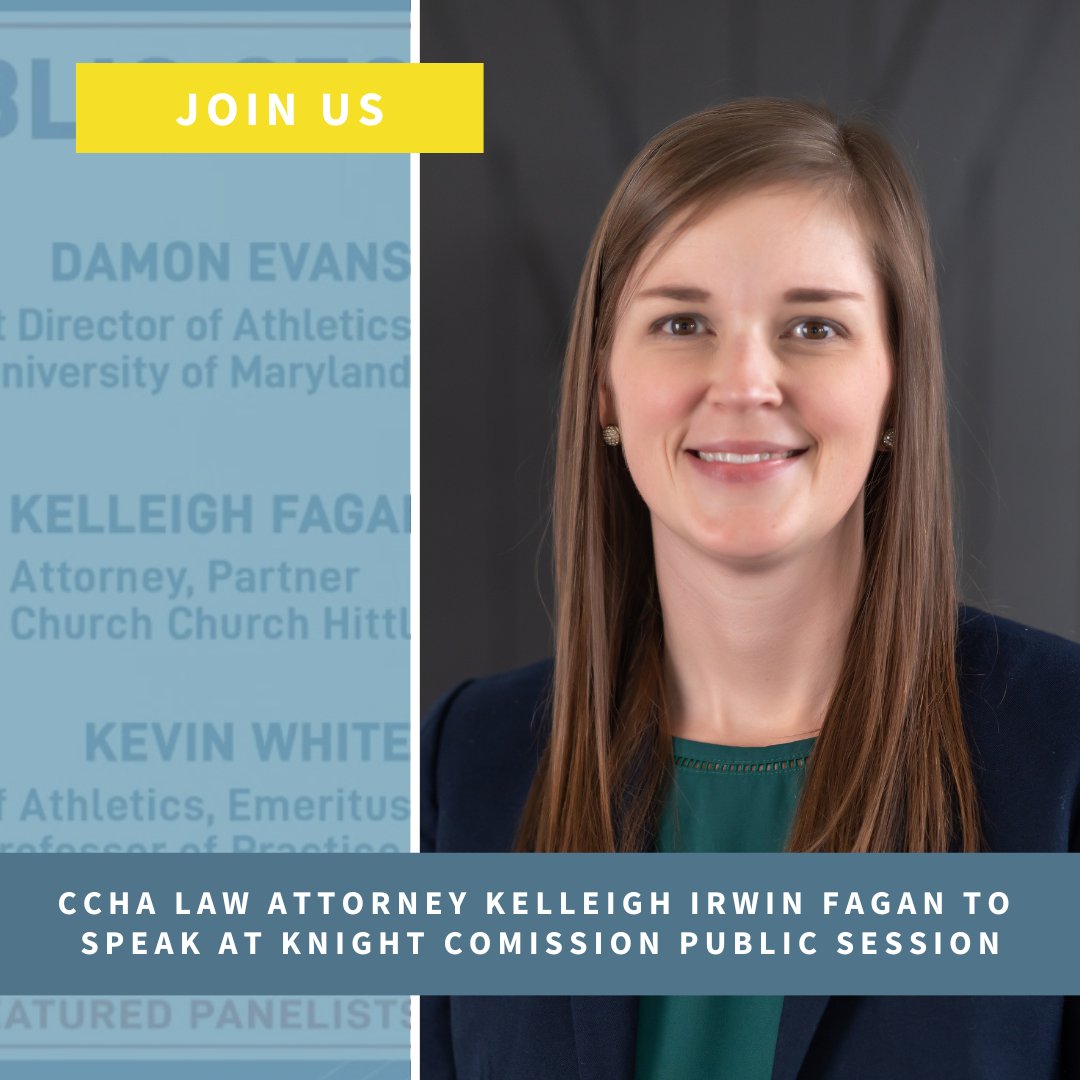 Join #CCHALaw attorney Kelleigh Irwin Fagan either in person or via Zoom on November 17th for an engaging conversation about the future of college sports finances during the @KnightAthletics Commission Public Session. 

Register to attend here: us02web.zoom.us/webinar/regist…

#NCAA #CFP
