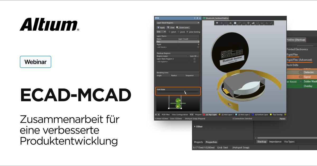 Begleiten Sie uns diesen Monat bei der Erkundung der ECAD-MCAD-Kollaboration in Altium Designer. 

Lernen Sie, wie Sie Design-Änderungen fließend zwischen den ECAD- und MCAD-Domänen transferieren können, um Ihren Workflow zu optimieren.

bit.ly/3OxWzQV
